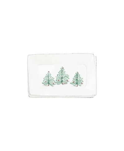 Vietri Lastra Holiday Small Rectangular Tray