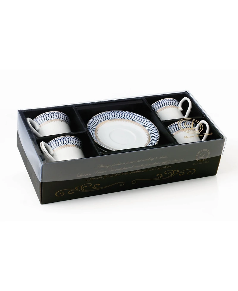 Lorren Home Trends 8 Piece 8oz Tea or Coffee Cup and Saucer Set