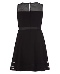 Calvin Klein Big Girls Illusion Mesh Bow Front Dress