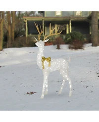 National Tree Company 75" Pre-lit Crystal White Standing Buck