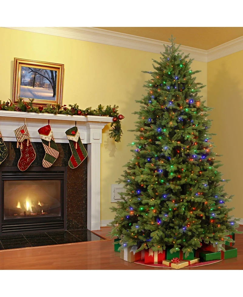 National Tree Company 6.5' Feel Real Princeton Fraser Fir Hinged Tree with 700 Dual Color Led Lights & PowerConnect