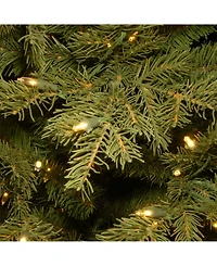 National Tree Company 9' "Feel Real" Nordic Spruce Medium Hinged Tree with 1100 Clear Lights