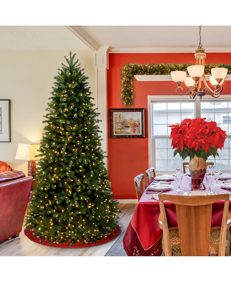 National Tree Company 7.5' "Feel Real" Jersey Fraser Slim Fir Hinged Tree with 800 Clear Lights