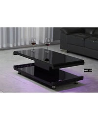 Artiva Usa La Casa Modern Euro Coffee Table with Remote Led Light