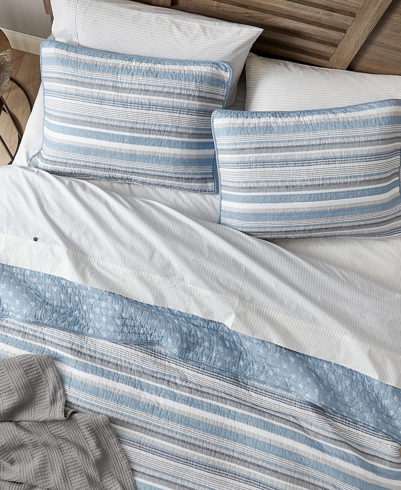 Nautica Jettison Cotton Reversible 3-Pc. Quilt Set, Full/Queen