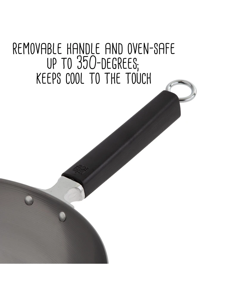 Joyce Chen Professional Series 12" Carbon Steel Stir Fry Pan with Phenolic Handle