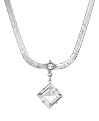 2028 Women's Silver Tone Crystal Stone Necklace