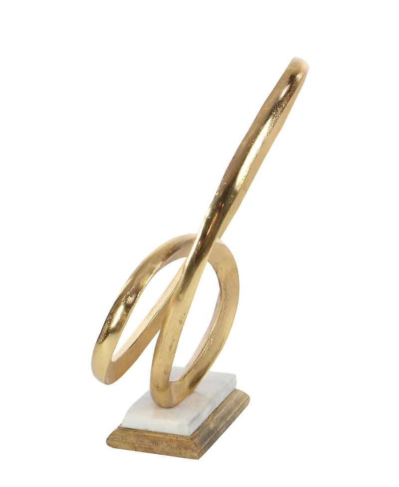 CosmoLiving by Cosmopolitan Gold Aluminum Sculpture, Geometric 17 x 12 x 4