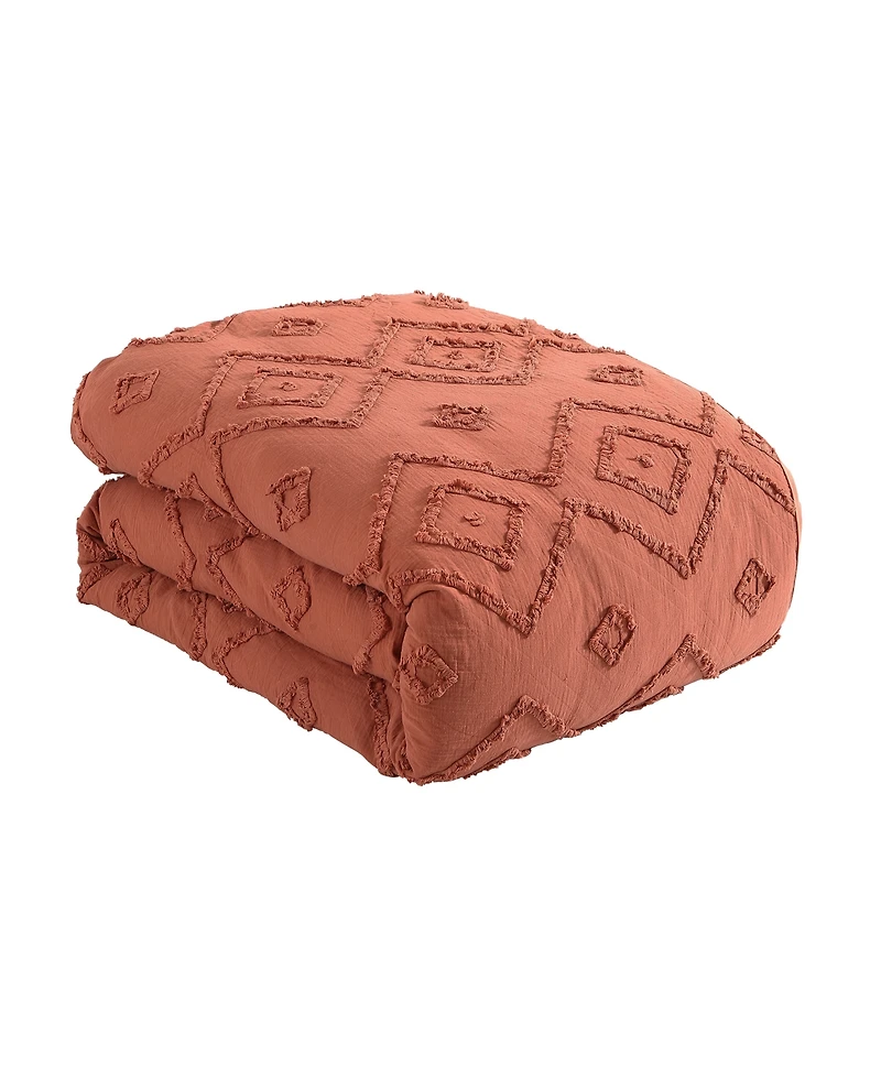 Swift Home Astonishing Rukai Clip Jacquard Gauze 5 Piece Comforter Set, King/California King