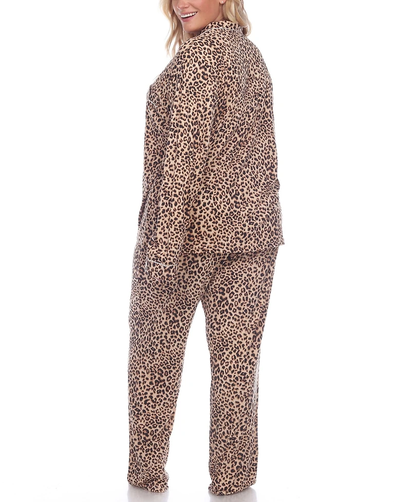 White Mark Women's Plus Pajama Set, 2 Piece