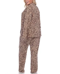 White Mark Women's Plus Pajama Set, 2 Piece