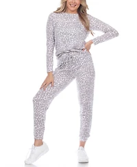 Women's Leopard Lounge Set, 2 Piece