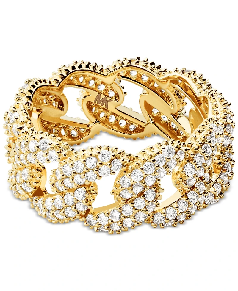 Michael Kors Sterling Silver Cubic Zirconia Link Statement Ring
