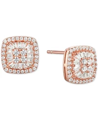 Diamond Baguette Square Stud Earrings (1/2 ct. t.w.) 14k Gold , White or Rose