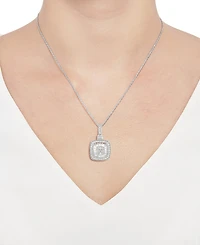 Diamond Baguette Square Cluster 18" Pendant Necklace (1/2 ct. t.w.) in 14k Gold ,14k White Gold or 14k Rose Gold