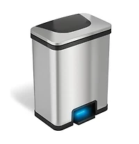 iTouchless 13 Gallon / 49 Liter AutoStep Sensor Kitchen Trash Can with Odor Filter (Black Trim)