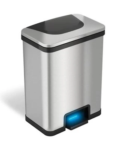 13 Gallon 49 Liter Autostep Sensor Kitchen Trash Can With Odor Filter Black Trim