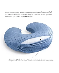 The Peanutshell Nursing Pillow Covers for Breastfeeding, 2 Pack Set, Dinosaur and Navy Blue Minky Dot