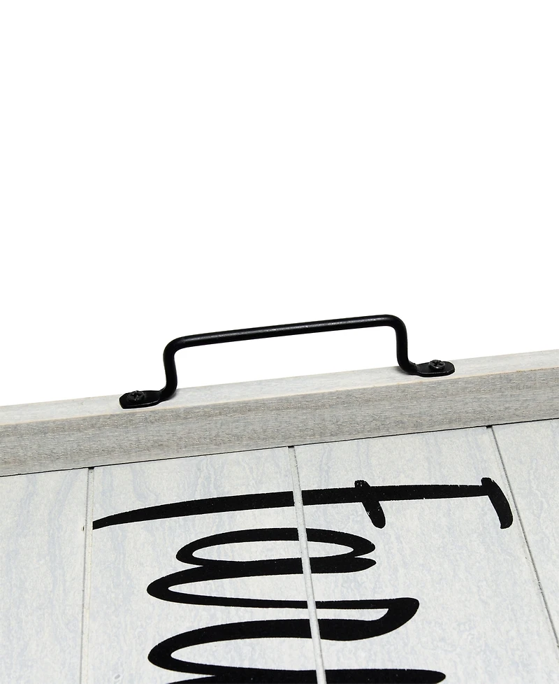 Elegant Designs Decorative Wood Serving Tray with Handles - Farm Fresh