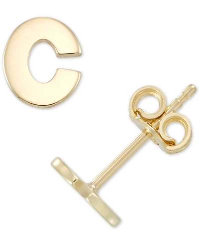 Initial Stud Earrings in 10k Gold