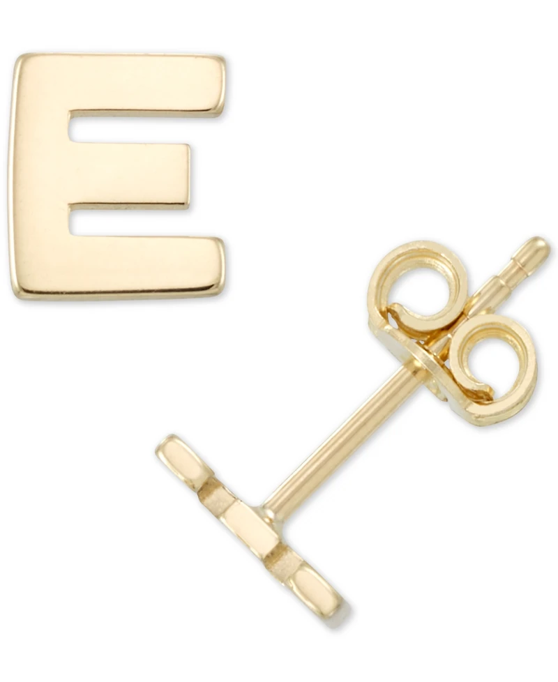 Initial Stud Earrings in 10k Gold
