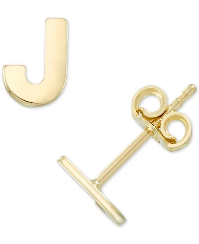 Initial Stud Earrings in 10k Gold