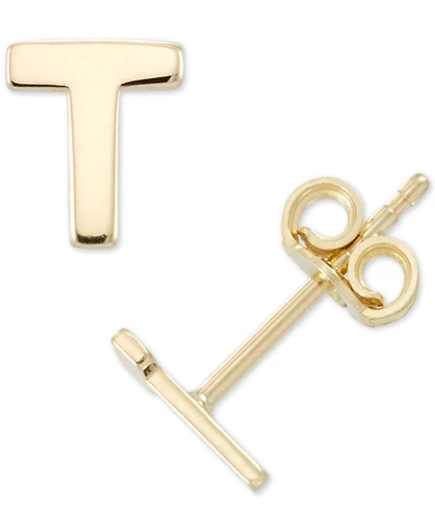 Initial Stud Earrings in 10k Gold
