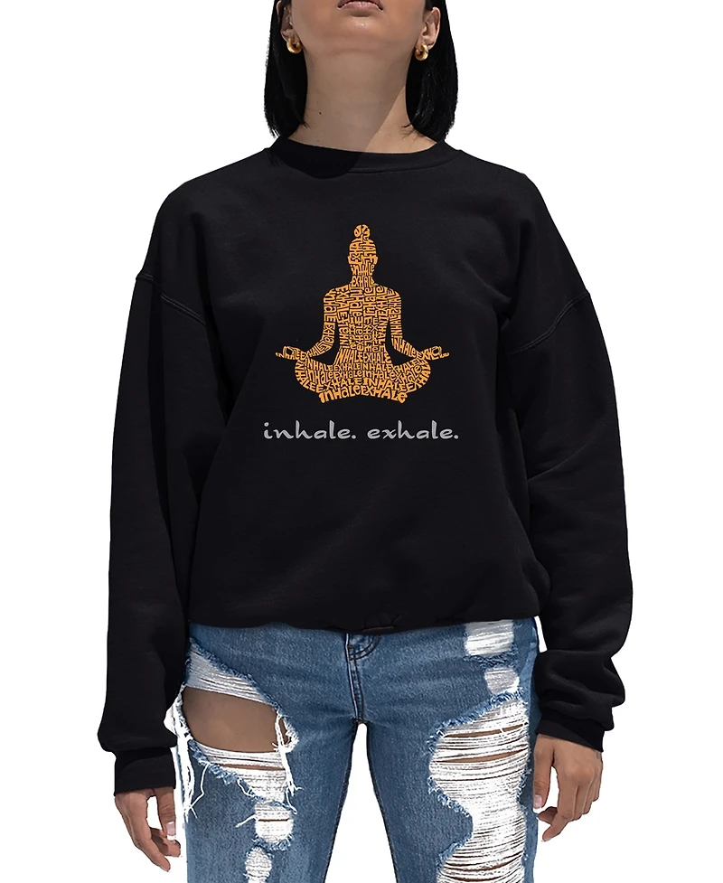 Women's Word Art Crewneck Inhale Exhale Sweatshirt