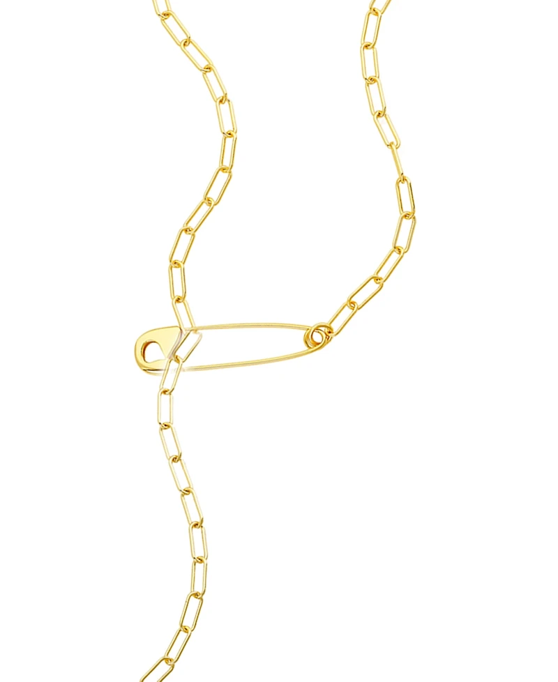 Adornia Safety Pin Paper Clip Lariat Necklace