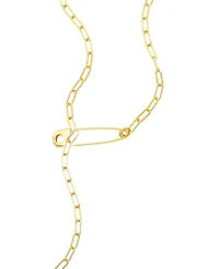 Adornia Safety Pin Paper Clip Lariat Necklace