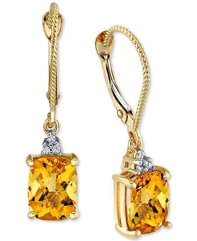 Citrine (3 ct. t.w.) & Diamond Accent Drop Earrings in 14k Gold