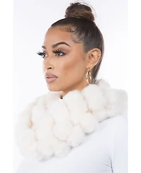 Marcus Adler Women's Cozy Luxe Faux Fur Pom Loop Scarf