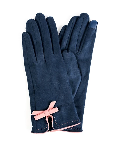 Marcus Adler Women's Faux Suede Bow Jersey Touchscreen Glove