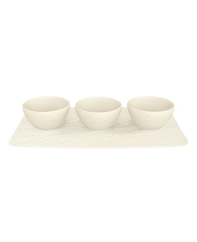 Villeroy & Boch Manufacture Rock Dip Bowls & Tray Set, 4 Pieces