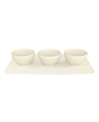 Villeroy & Boch Manufacture Rock Dip Bowls & Tray Set, 4 Pieces