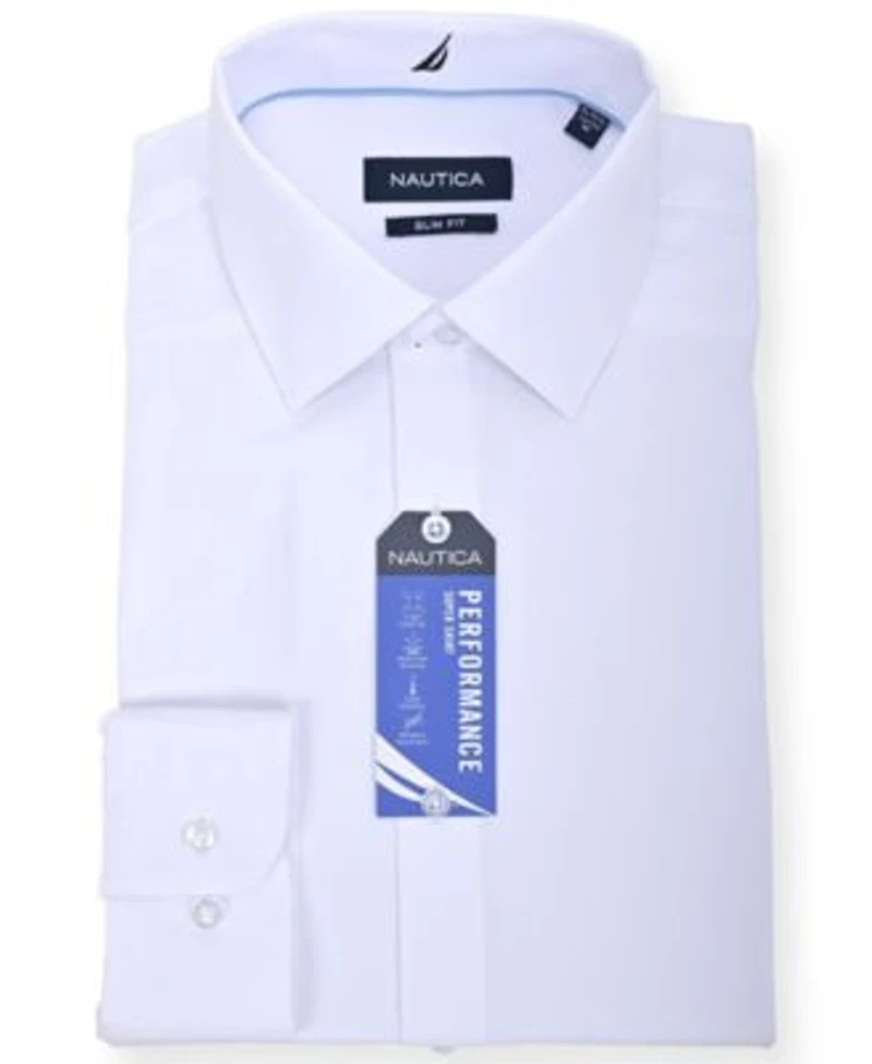 Nautica Mens Dress Shirt Regular Slim Fit