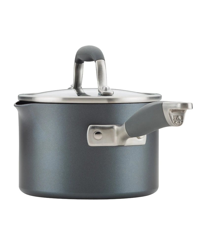 Anolon Advanced Home Hard-Anodized Nonstick Straining Saucepan, 2-Quart