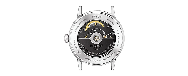 Tissot Men's Swiss Automatic Classic Dream Black Leather Strap Watch 42mm