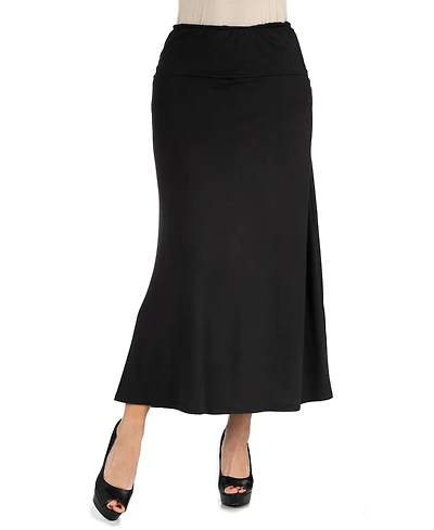 Women's Elastic Waist Maxi Skirt