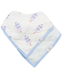 GooseWaddle Slice Slice Baby And Pizza 2 Pack Muslin & Terry Cloth Bib Set