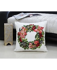 Vibhsa Christmas Wreath Decorative Pillow,20" x 20"