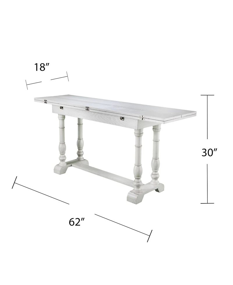 Eerry Farmhouse Folding Trestle Console to Dining Table