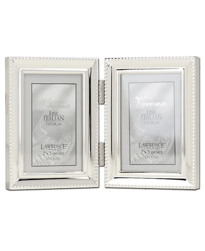 Metal Double Picture Frame with Inner Beading, 2.5" x 3.5"
