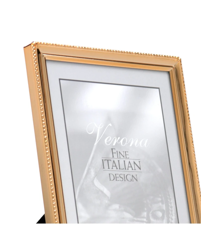 Polished Metal Picture Frame - Bead Border Design, 5" x 7"