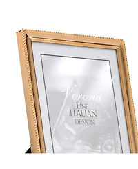 Polished Metal Picture Frame - Bead Border Design, 5" x 7"
