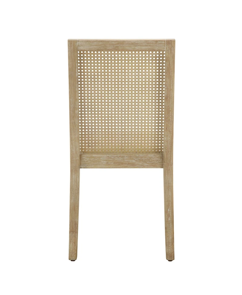 Madison Park Canteberry Farmhouse Solid Wood Cane-inset Dining Chair with Cushioned Seat, Set of 2