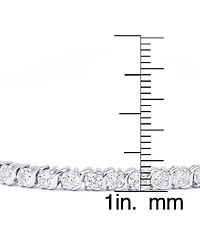 Cubic Zirconia "S" Link Bracelet in Silver Plate