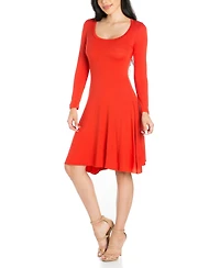 Women's Classic Long Sleeve Flared Mini Dress