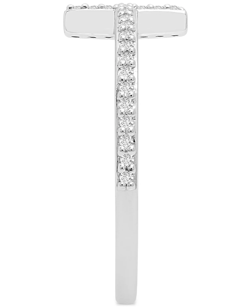 Wrapped Diamond East-West Cross Ring (1/8 ct. t.w.) 14k White or Yellow Gold, Created for Macy's