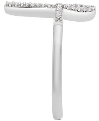 Wrapped Diamond Ankh Cross Ring (1/10 ct. t.w.) in 14k White Gold, Created for Macy's